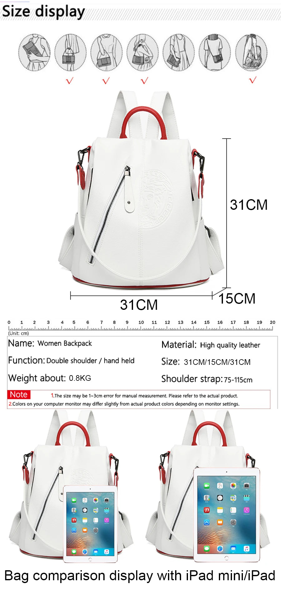 Fashion Backpack Women Casual Waterproof School Bags For Teenage Girl Multi Function Shoulder Bag New Travel Rucksack Knapsack