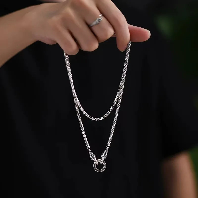 New 925 Sterling Silver Necklace Woven chain For Men Women Fashion Clavicle Chain Necklaces Wedding Party Jewelry Gift