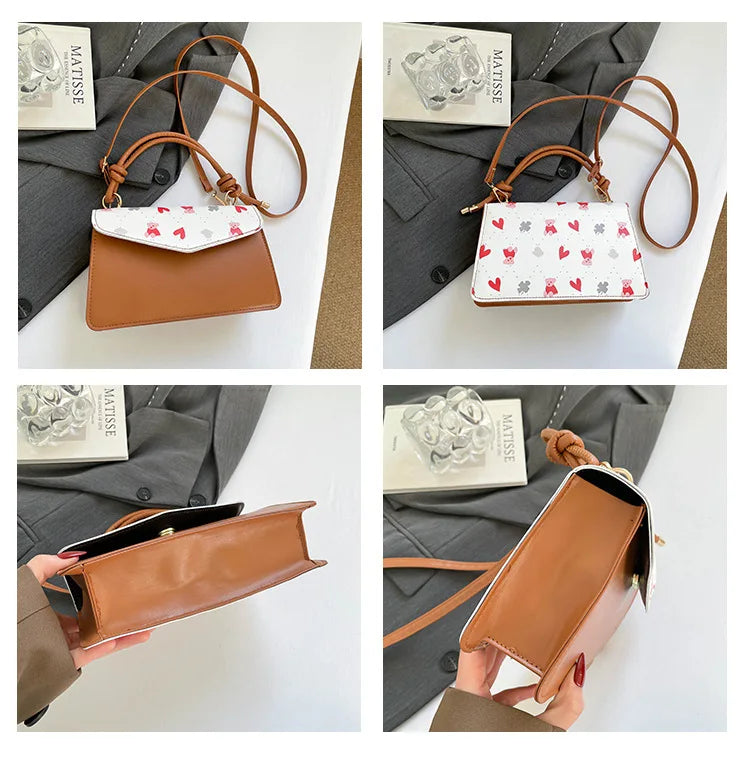 Fashion handbag women's personality early spring new simple fashion trendy printing casual messenger niche small square bag