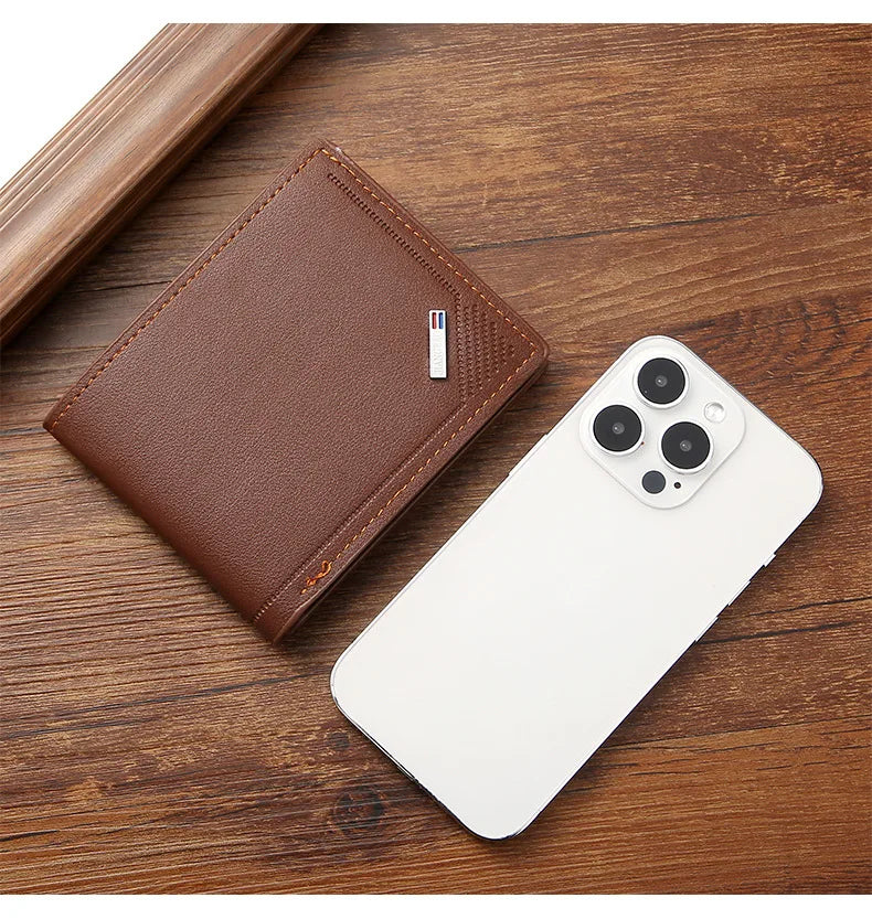 Slim Wallets for Men Rfid Blocking Money Clip Men's Youth Luxury Short Leather Card Holder Thin Minimalist Bifold Man Wallet