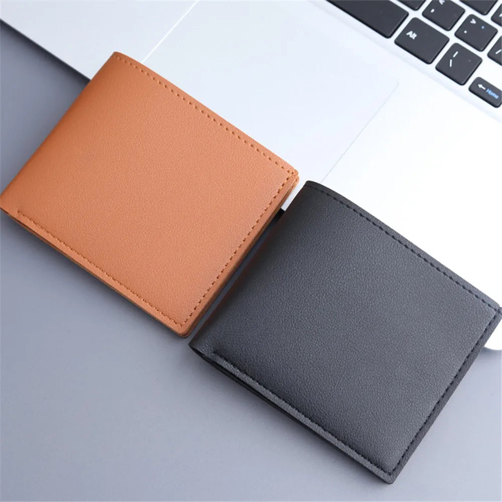 Men's Short Wallet Leather Wallet Thin Design Money Purse Vintage Credit Card Holder For Travel go shopping Everyday Use Gifts