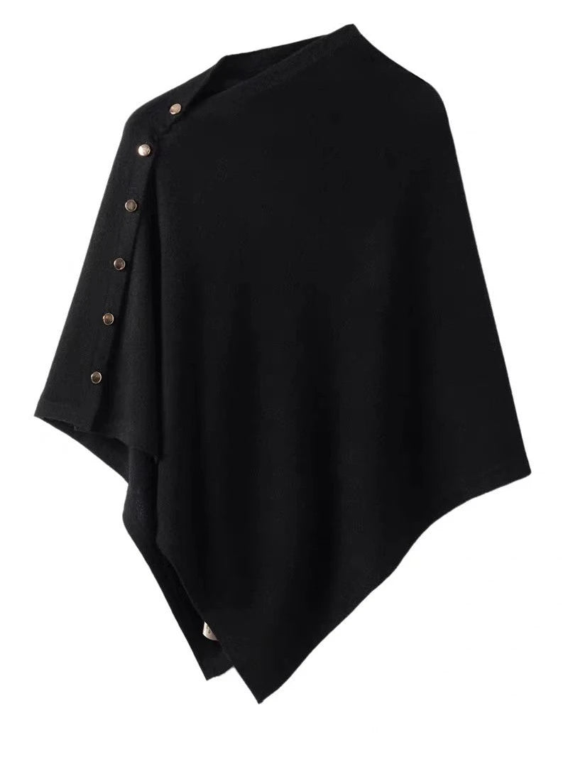 2025 New Large Shawl for Womens Spring and Autumn Fashion Versatile Diagonal Buckle Loose High-end Cape Knitted Shawls