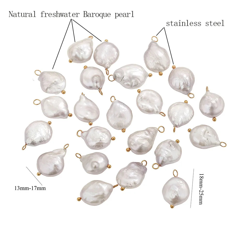 Natural Pearl Necklace For Women Stainless Steel Sailor Clasp Choker Gold/Silver Color Metal Rolo Chian Femme Stone Collier