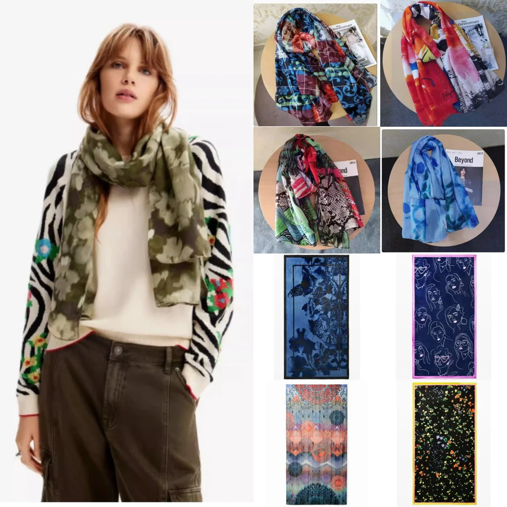 scarf  for woman brand luxury scarf elegant womens shawl silk scarves woman Autumn and winter classic print high-end scarf