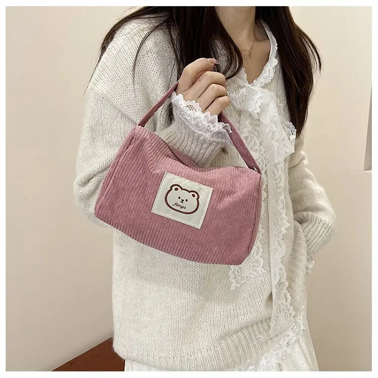 Cosmetic Bags for Women Plush Cute Handbag Summer Fashion Soft Comfortable Large Capacity Trendy Handbag for Women With Handle