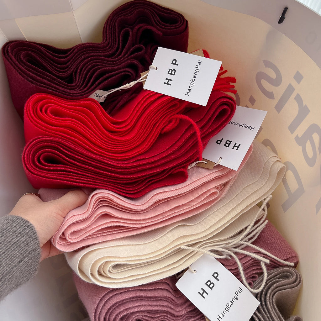 2025 New Winter Wool Scarf For Women Long Warm Cashmere Scarves Hijab Solid Lady Shawl Wrap Female Pashmina Bandana Head Scarfs