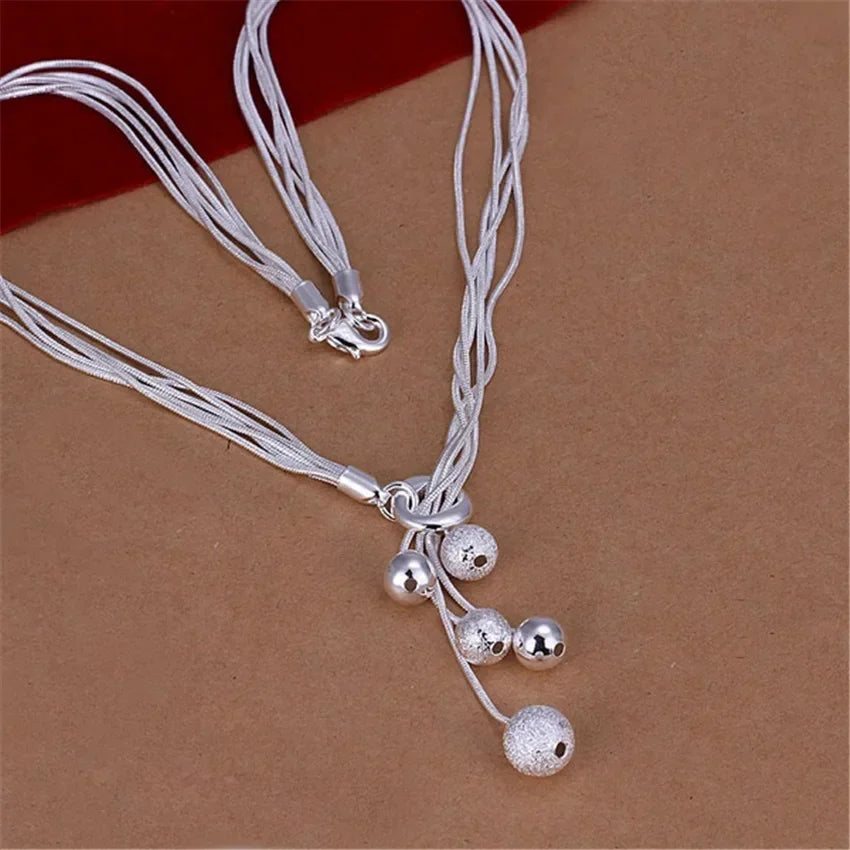 Wholesale , for women lady men Popular fashion silver Plated jewelry charm chain beads pretty Lady Necklace N222