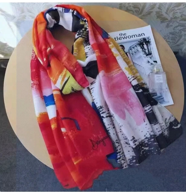 scarf  for woman brand luxury scarf elegant womens shawl silk scarves woman Autumn and winter classic print high-end scarf