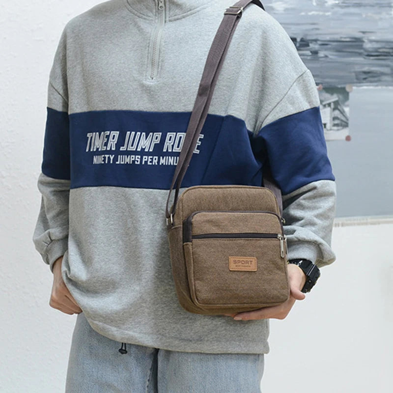 Men's Fashion Canvas Small Bag Casual Men Mini Handbags Male Crossbody Shoulder Messenger Bags For Men Business Sidebag NEW