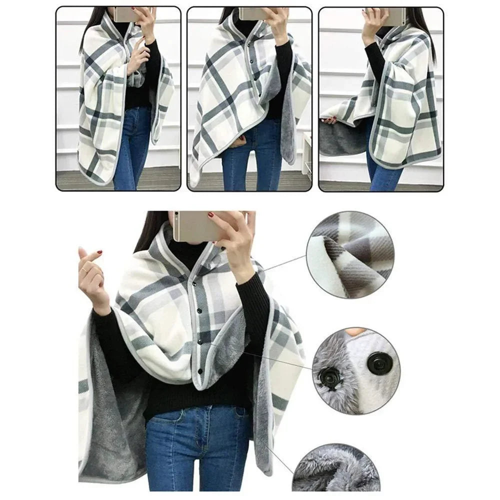 Lady Multifunction Doublelayer Tartan Plaid Blanket Scarf Wrap Shawl Winter Warm шарф женский Elegant Womens Shawl Scarf Winter