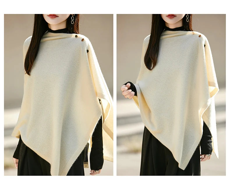 WinvyNee Winter Women's Long Solid Shawl Wraps 100% Wool Scarf Women Luxury Buttons Warm Thick Soft Scarves for ladies G1673004