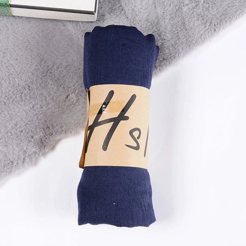 Women's Windproof Scarf Shawl Wearable Blanket Luxury Autumn And Winter Solid Color Cotton Warm Headscarf Gift