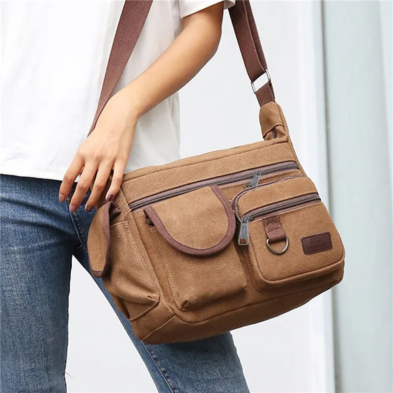 Men Canvas Shoulder Bags Casual Tote Travel Men's Crossbody Bag Luxury Messenger Bags Fashion High Quality Handbag