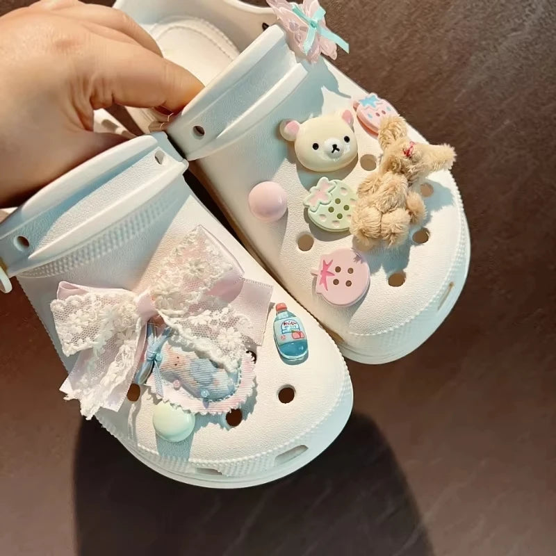 New Bow High-End Feel Ins Style Shoes Accessories DIY Shoe Accessories Beach Shoe Accessories elegant Pink Designs Party Gifts
