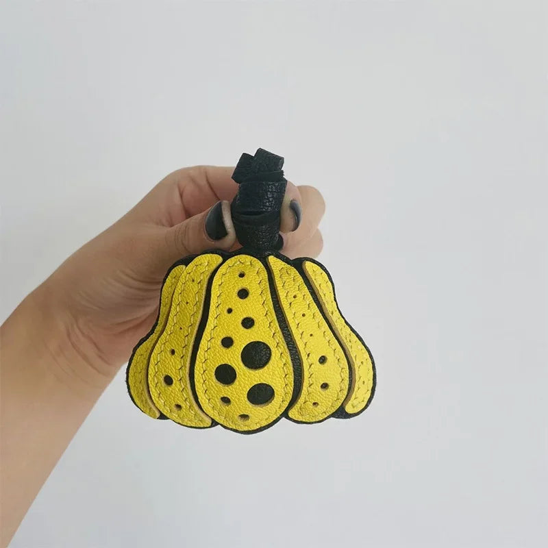 Luxury Design Genuine Leather Handmade Pendant Bag Accessories Cute Car Hangings Keychain Bag Charms Cute Animal Bag Decorations