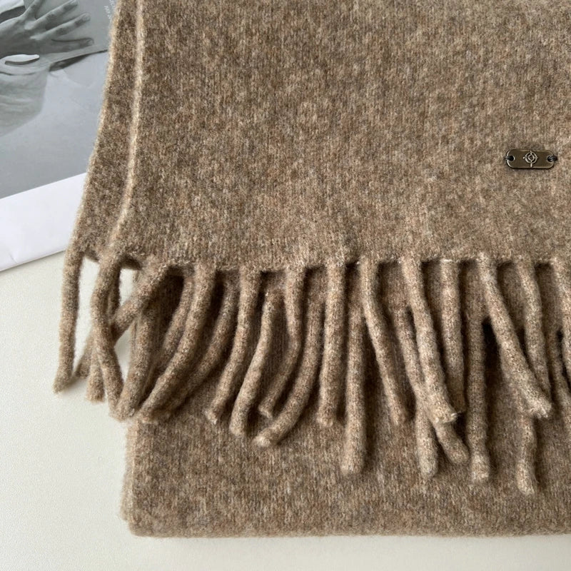 Women New Scarf Autumn Winter Pure Color Scarve Femme Knitted Fashion Shawl Unisex For Women