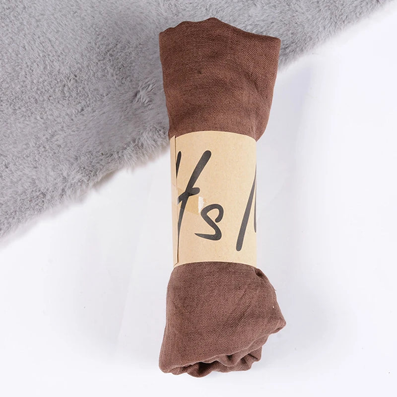 Women's Windproof Scarf Shawl Wearable Blanket Luxury Autumn And Winter Solid Color Cotton Warm Headscarf Gift