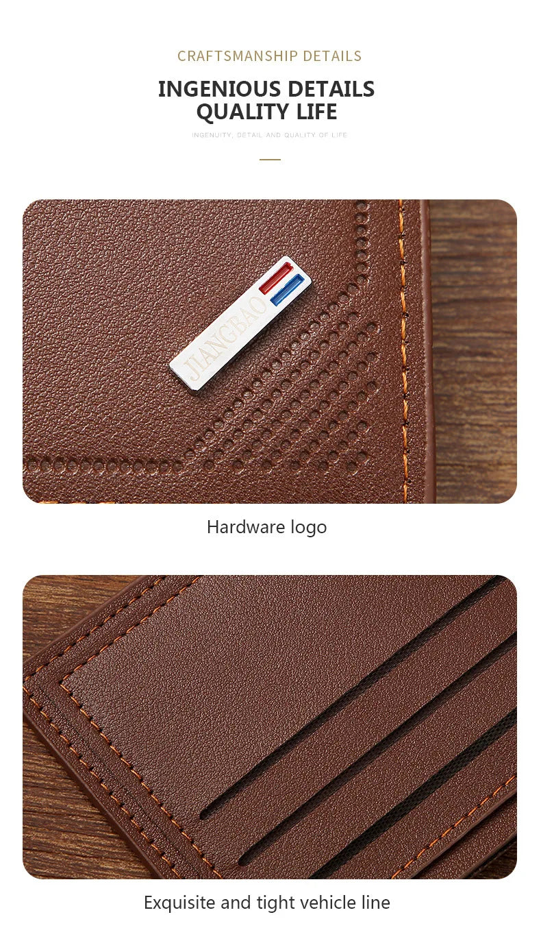 Slim Wallets for Men Rfid Blocking Money Clip Men's Youth Luxury Short Leather Card Holder Thin Minimalist Bifold Man Wallet