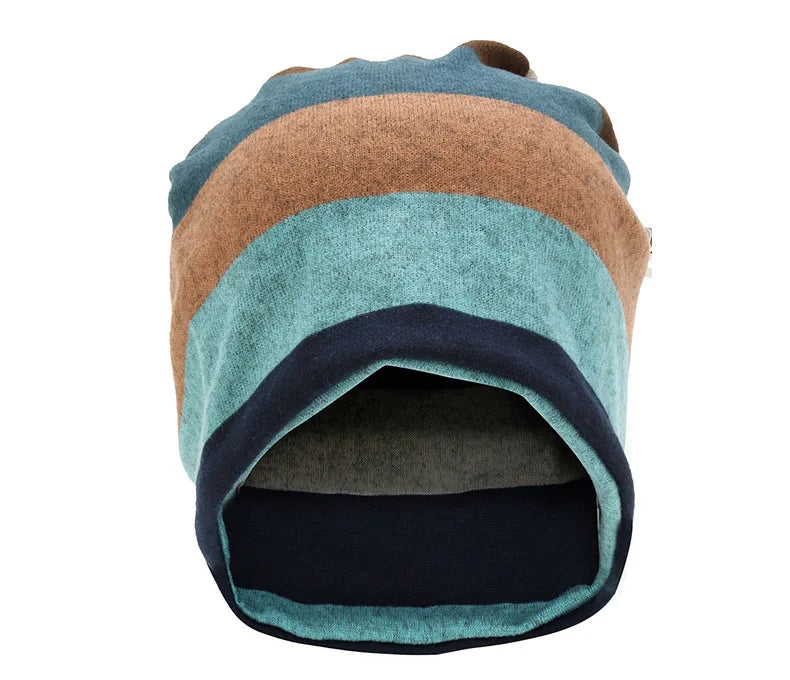 Graffiti scarf dual purpose hood,High quality of female and Men's cap, Baotou Hat, breathable sleeping hat,Striped Bohemian hat