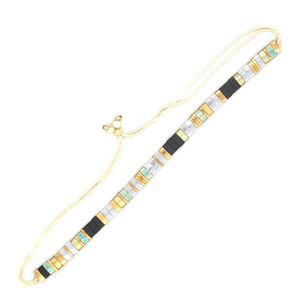 Beaded Bracelet Boho Style Handmade Woven Adjustable Thread for Women Yoga Jewelry Ladies Accessories Birthday Gifts Party New