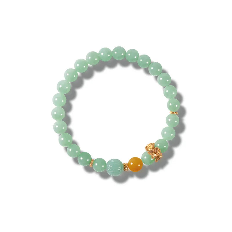 Women's Handmade Bracelet Round Beads With S925 Silver Gold-Plated Enamel - Multiple Styles Straight For Birthday Gift