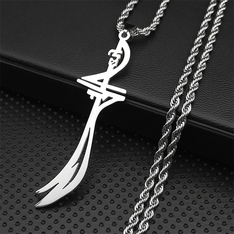 Arabic Sword Saudi Necklaces Stainless Steel Islamic Muslim Zulfiqar Imam Ali Swords for Men Islam Accessories Gift  Jewelry