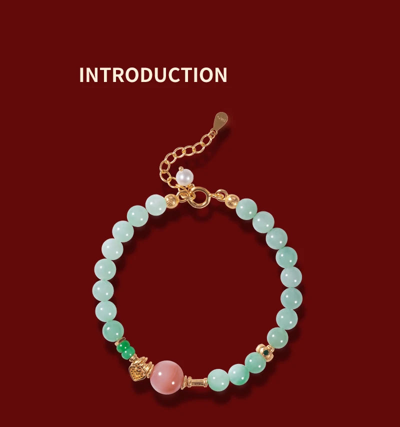 Women's Handmade Bracelet Round Beads With S925 Silver Gold-Plated Enamel - Multiple Styles Straight For Birthday Gift