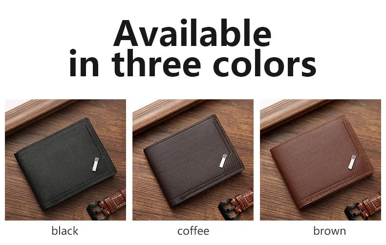 Slim Wallets for Men Rfid Blocking Money Clip Men's Youth Luxury Short Leather Card Holder Thin Minimalist Bifold Man Wallet