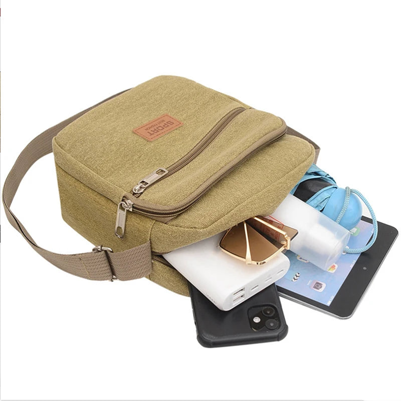 Men's Fashion Canvas Small Bag Casual Men Mini Handbags Male Crossbody Shoulder Messenger Bags For Men Business Sidebag