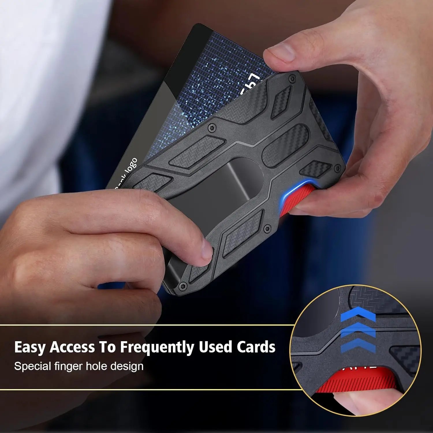 Mens Slim Wallet With Money Clip: Minimalist Anti theft Blocking Credit Card Holder Front Pocket Wallets