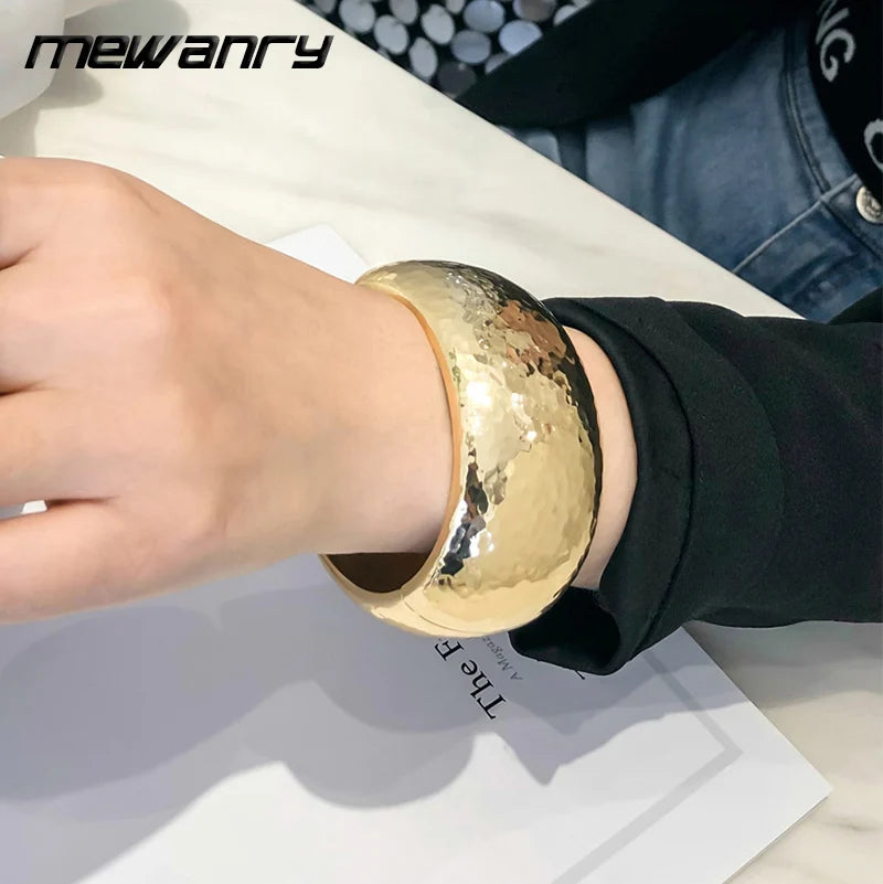 Mewanry Minimalist Wide Bracelets For Women Couples Classic Trendy Hip Hop Personality Handmade Birthday Jewelry Gifts Wholesale