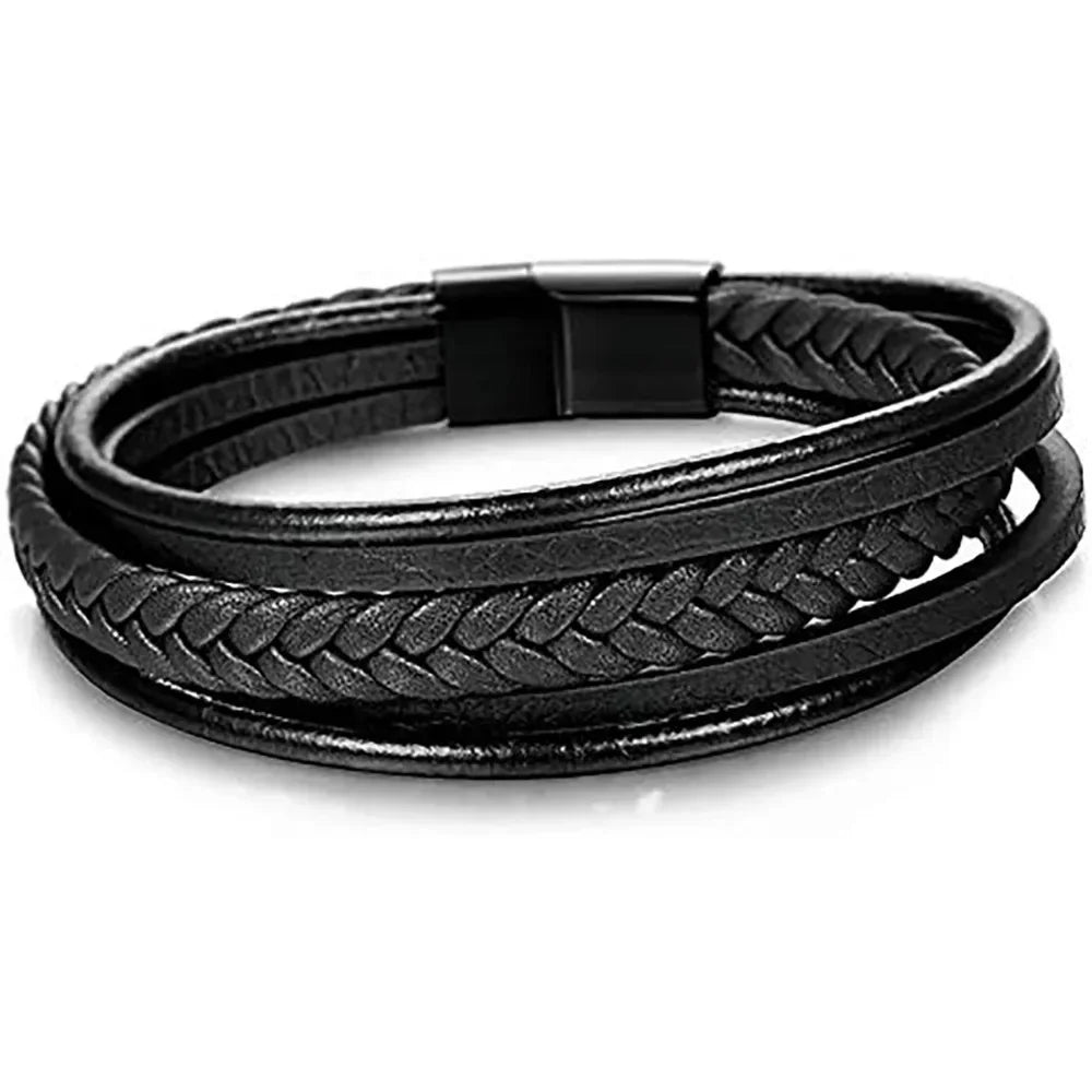 Black Five -layer Symmetrical Bracelet, Men's Bracelet, Showing Men's Charm