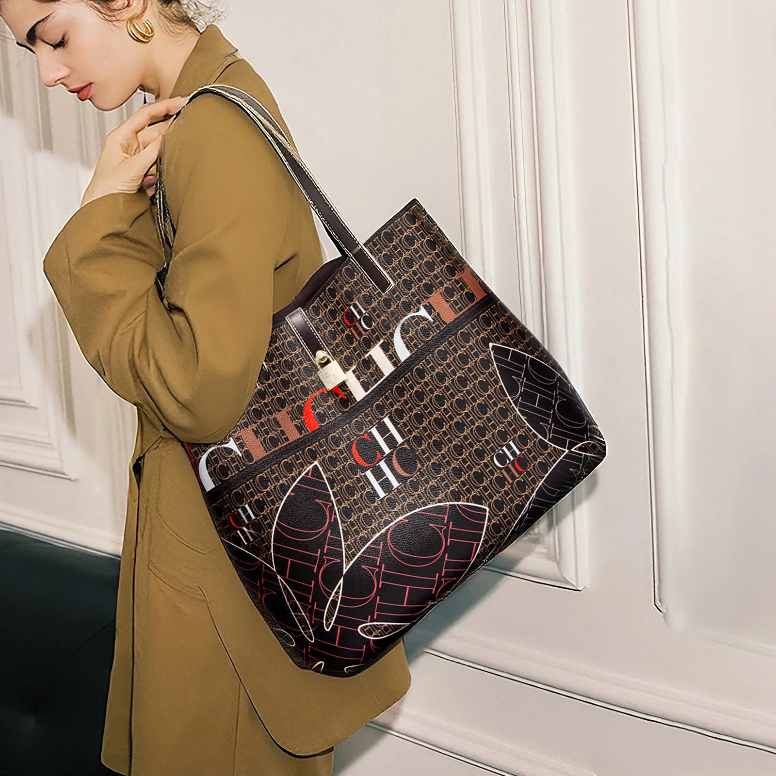 Women's Work 2024 Seasons New Leisure Personalized Tote Bag Fashion Underarm Bag Retro Large Capacity Shoulder Bag