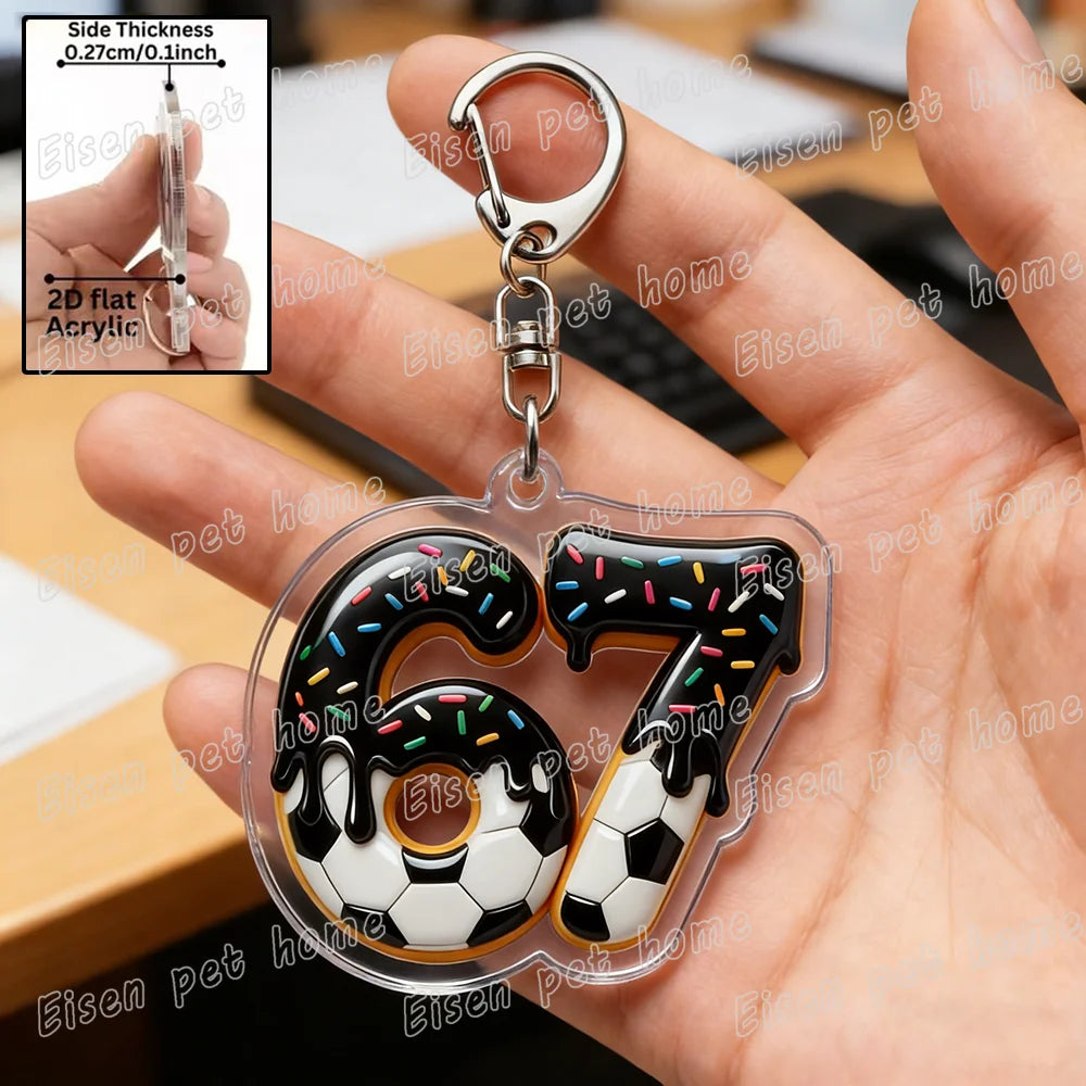 Funyy 67 Six Seven Keychain Accessories Bag 6 7 Meme Basketball Baseball Billiards 8 Keyrings Key Jewelry Gifts for BoyFriends