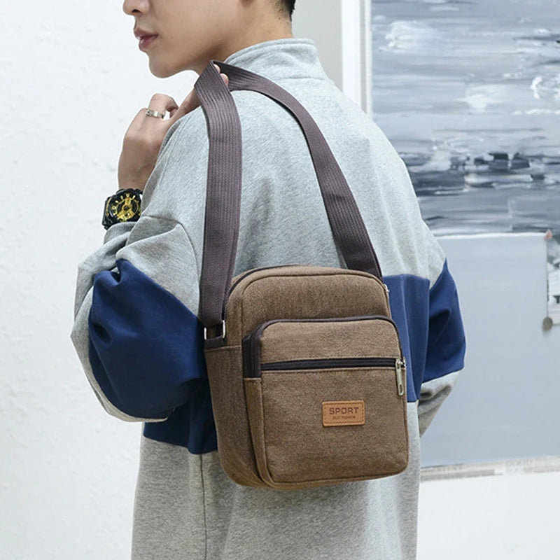 Men's Fashion Canvas Small Bag Casual Men Mini Handbags Male Crossbody Shoulder Messenger Bags For Men Business Sidebag NEW