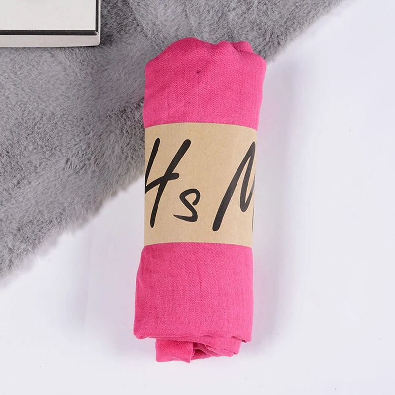 Women's Windproof Scarf Shawl Wearable Blanket Luxury Autumn And Winter Solid Color Cotton Warm Headscarf Gift