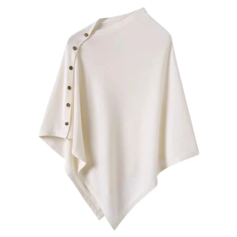 2025 New Large Shawl for Womens Spring and Autumn Fashion Versatile Diagonal Buckle Loose High-end Cape Knitted Shawls