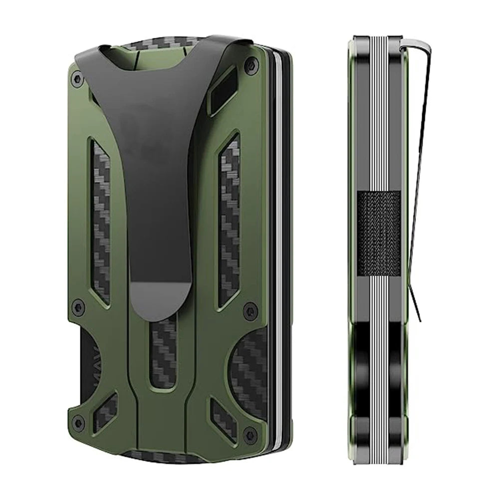 Mens Slim Wallet With Money Clip: Minimalist Anti theft Blocking Credit Card Holder Front Pocket Wallets