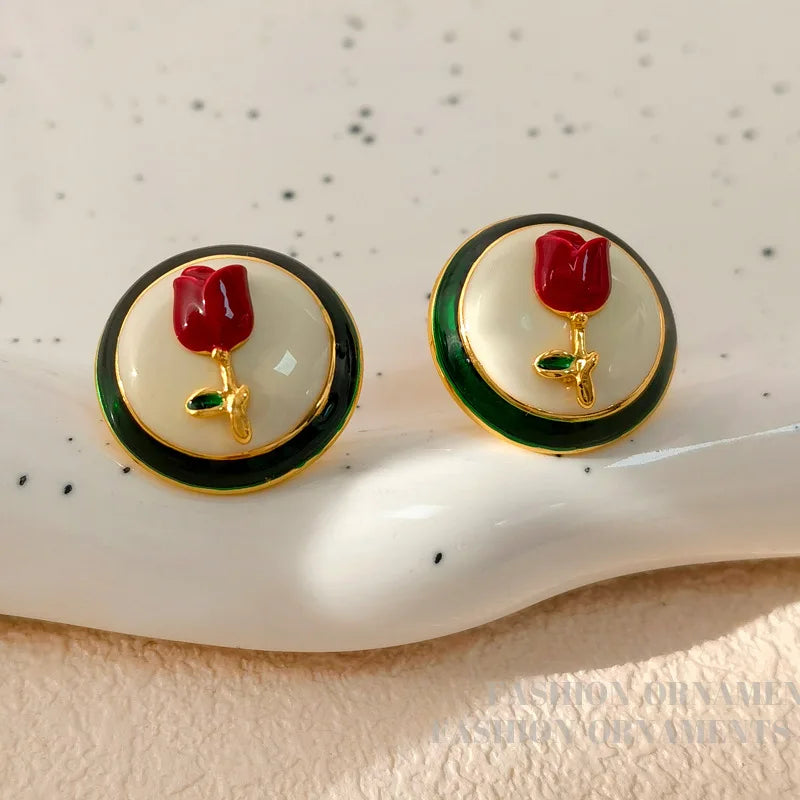 Fashion Jewelry  Elegant Temperament Flower Earrings For Women Girl Fine Accessories Gifts