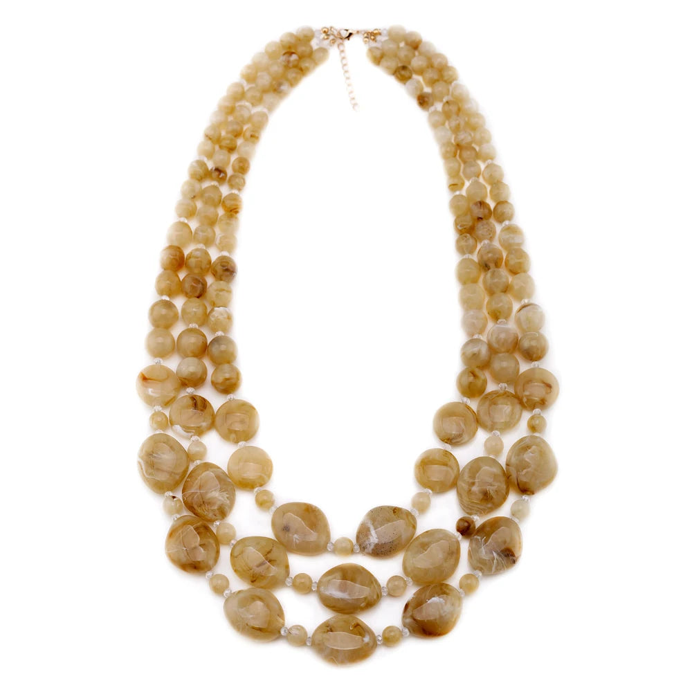 New Handmade Beaded Necklace for Women Multi-layers String Larger Size Bib Statement Necklaces Party Wedding Accessory