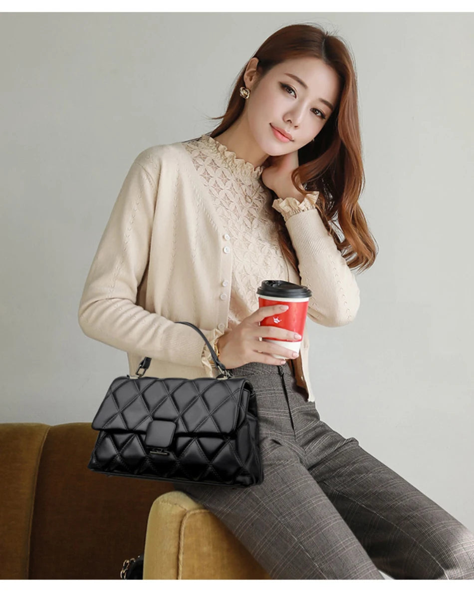 Fashionable Women Handbag Retro Trendy Women's Shoulder Bag High Quality Soft Leather Women's Square Bags Famous Designer Wallet