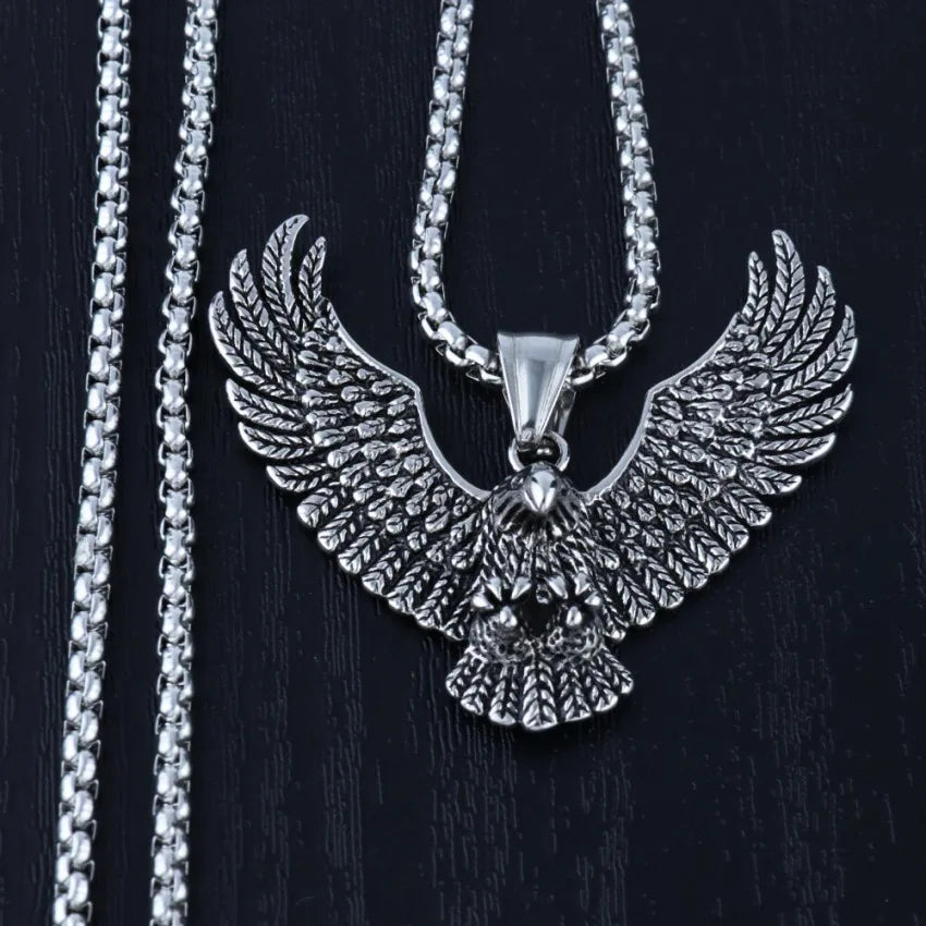 Eagle Pendant Punk Necklace Retro Trendy Men's Fashion Popular Accessories