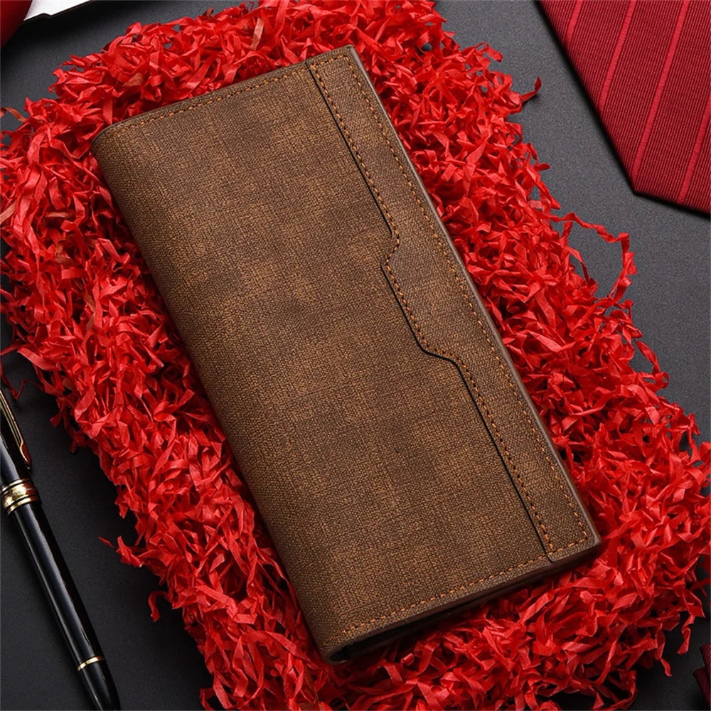 Men's Wallet Long Fashion Multiple Card Slots Men's Wallet Slim Long Thin Mens Luxury Wallet Designer Wallet Men with Coins Bag