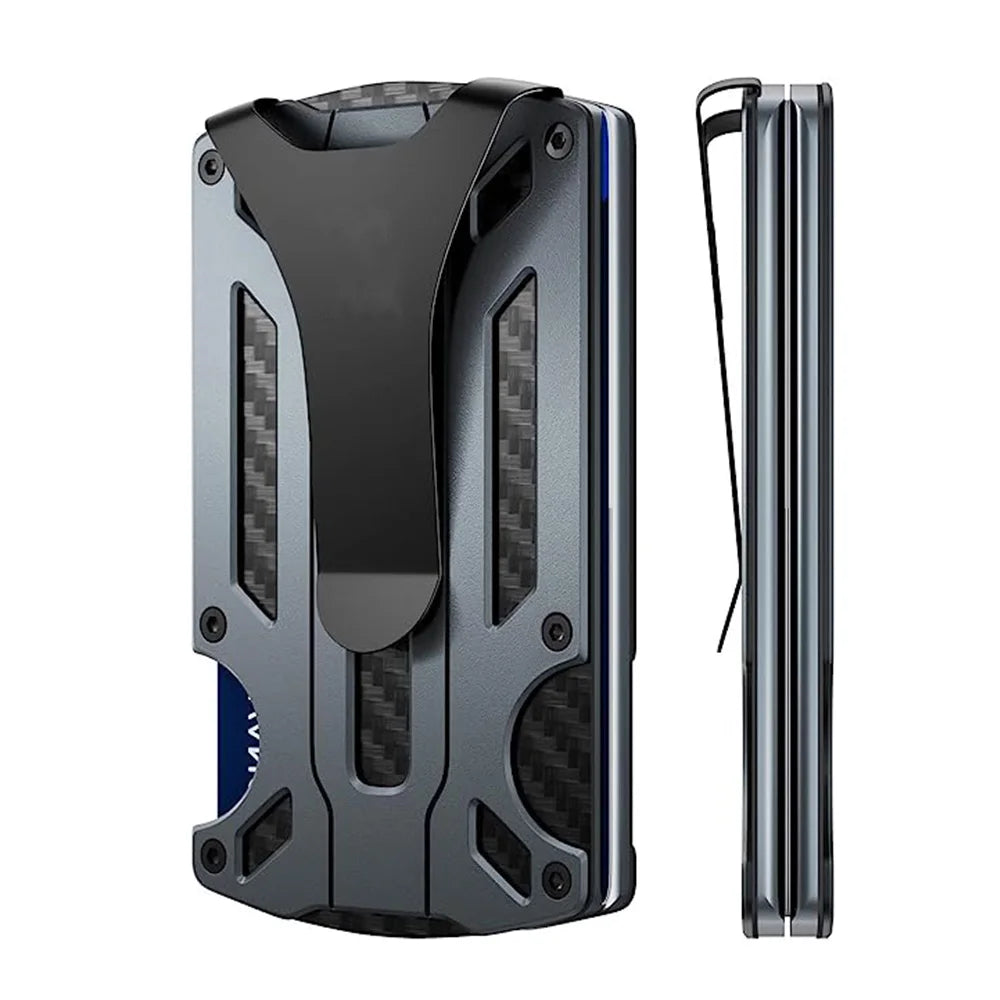 Mens Slim Wallet With Money Clip: Minimalist Anti theft Blocking Credit Card Holder Front Pocket Wallets