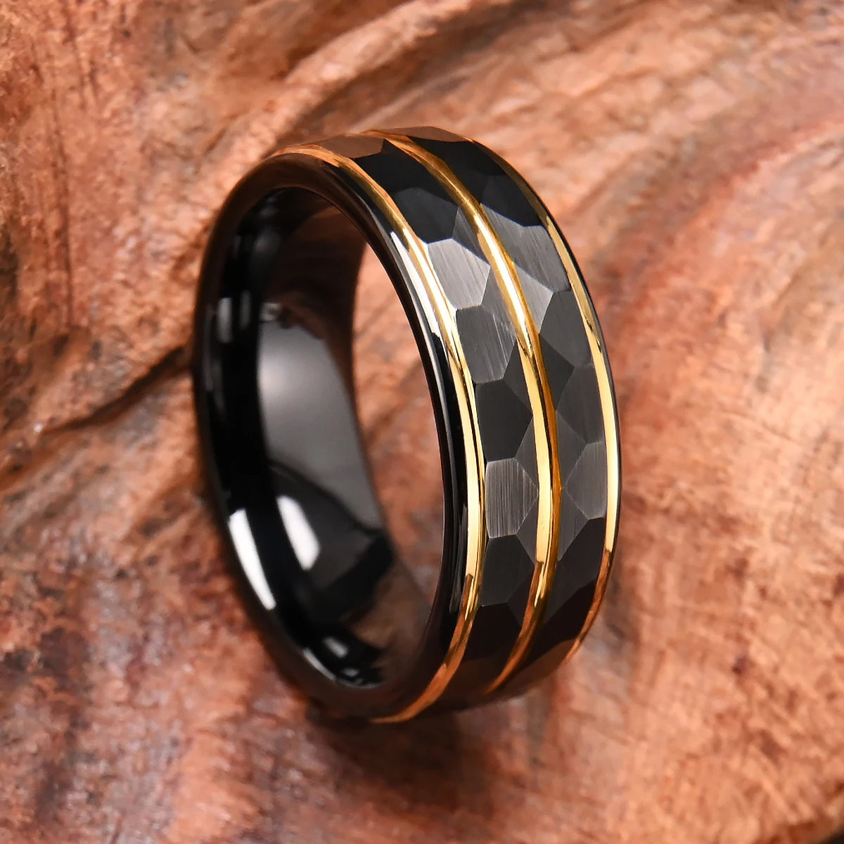 gothic jewelry rings for man Minimalist black tungsten ring luxury joyeria punk jewellery accesorios hombre fashion aneis