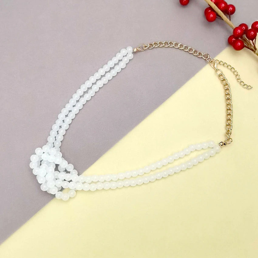 Women's 2 Strand Glass Beaded Knotted Pendant Necklace for Women Everyday Wear Statement Fashion Jewelry Gifts Free Shipping