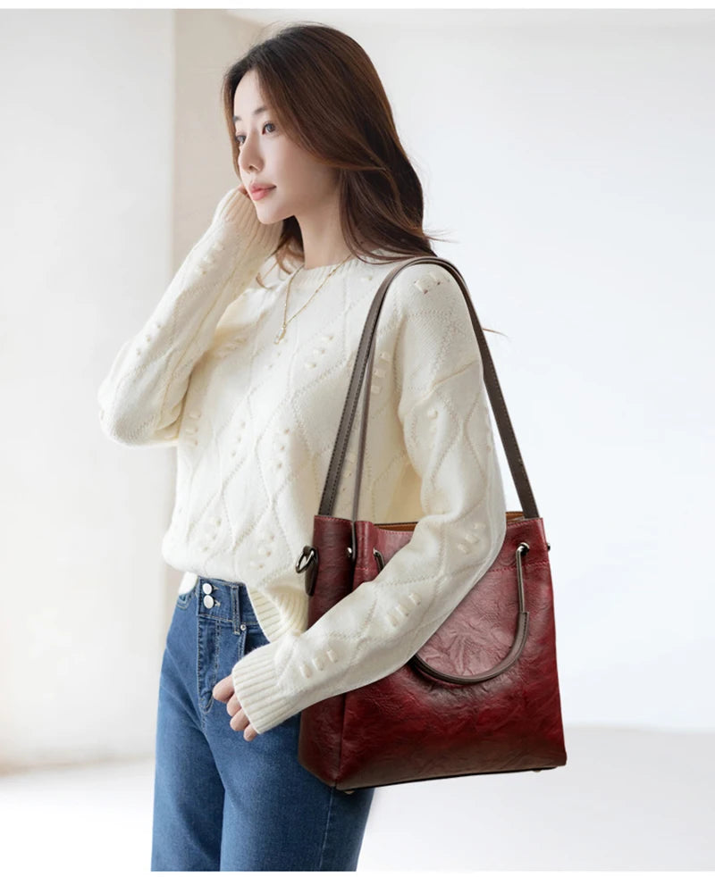 Luxury Handbags Woman Bags Designer Big Shoulder Bags for Women's 2024 Trendy Large Capacity Ladies Leather Hand Casual Tote Bag