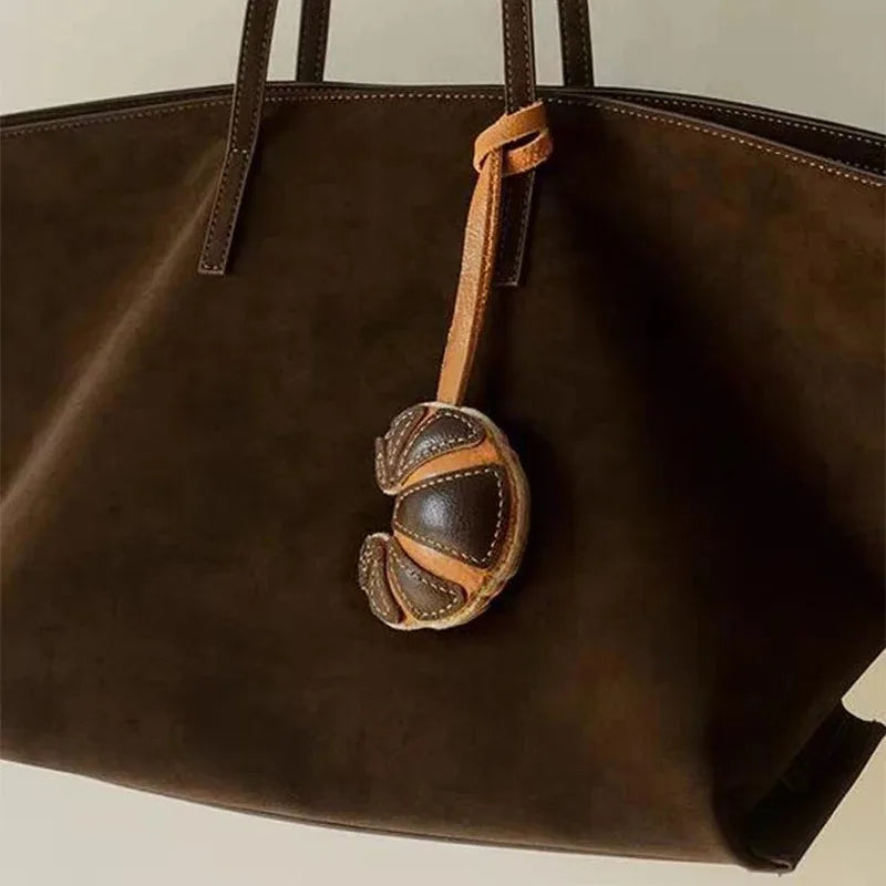 Luxury Design Genuine Leather Handmade Pendant Bag Accessories Cute Car Hangings Keychain Bag Charms Cute Animal Bag Decorations
