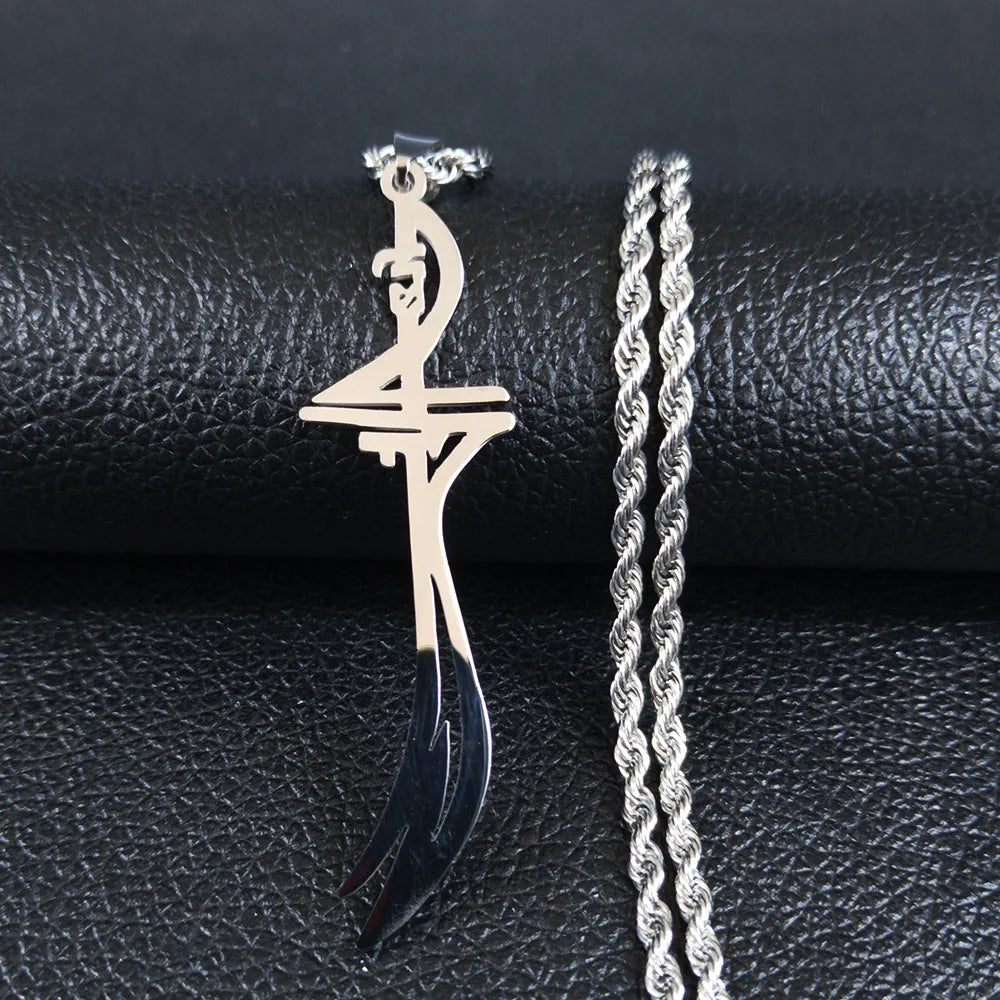 Arabic Sword Saudi Necklaces Stainless Steel Islamic Muslim Zulfiqar Imam Ali Swords for Men Islam Accessories Gift  Jewelry