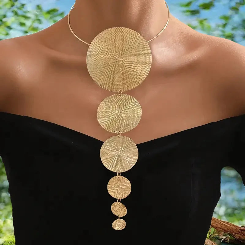 Long Round Pendant Necklace for Women Simple Fashion Neck Jewelry Accessories Hot Sale Party Gift 2025 New Style